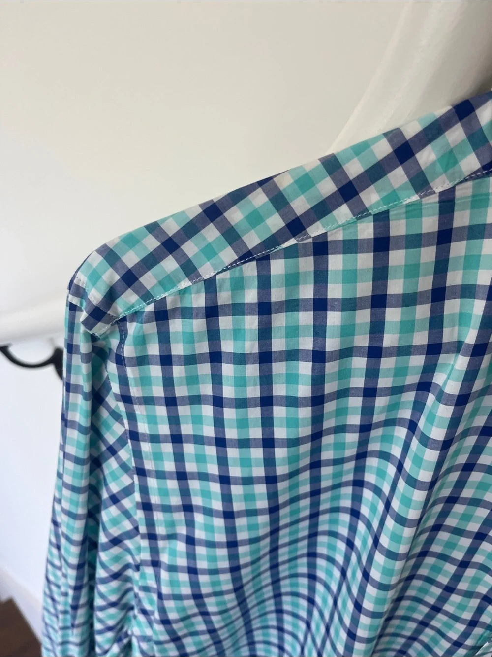J. Crew Blue and Green Plaid Long-Sleeve Button-Down Dress Shirt